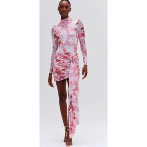 PatBo Floral Haze Stretch Tulle Mini Dress